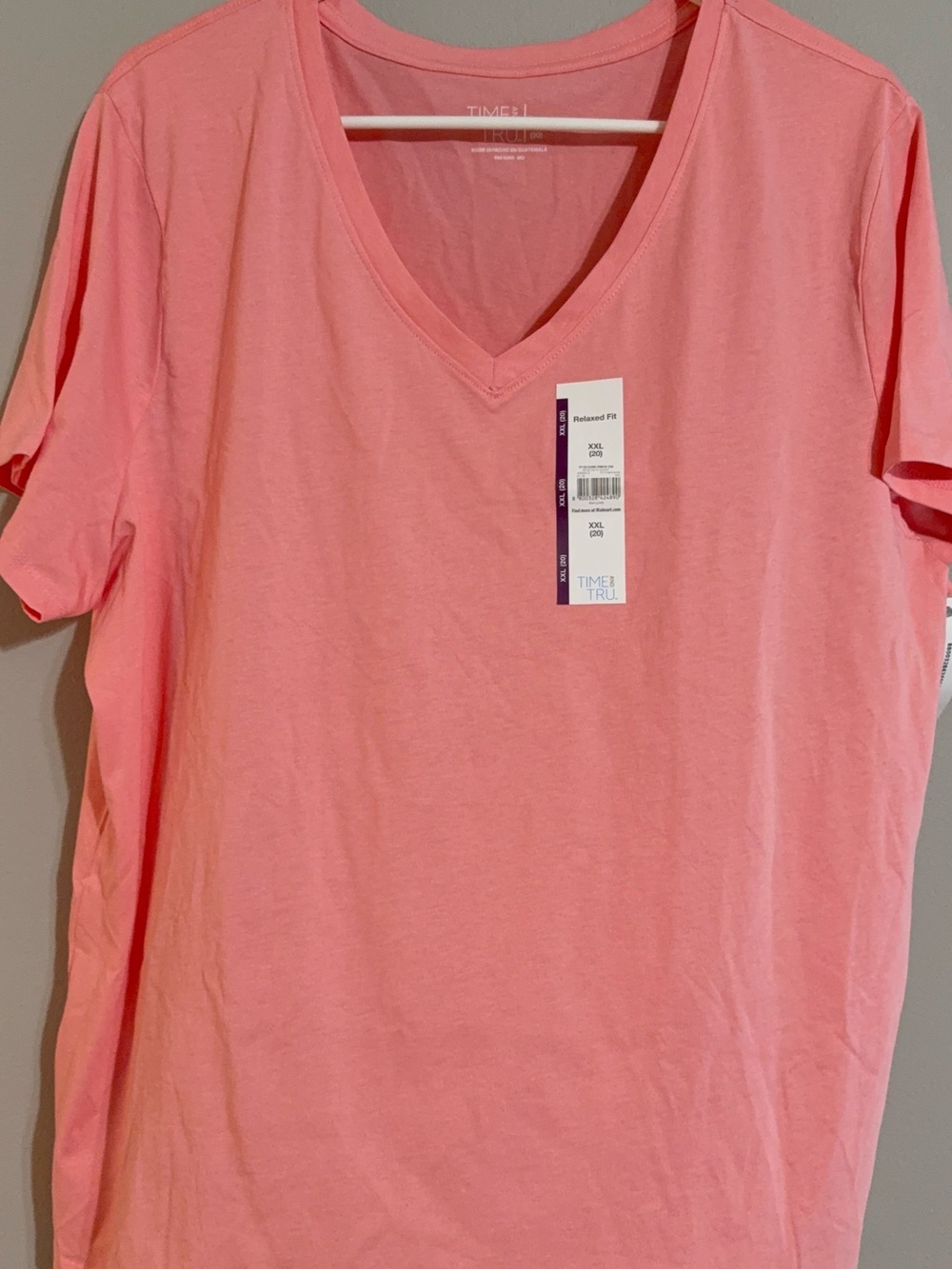 Time & Tru Women’s Coral V-Neck Tee XXL